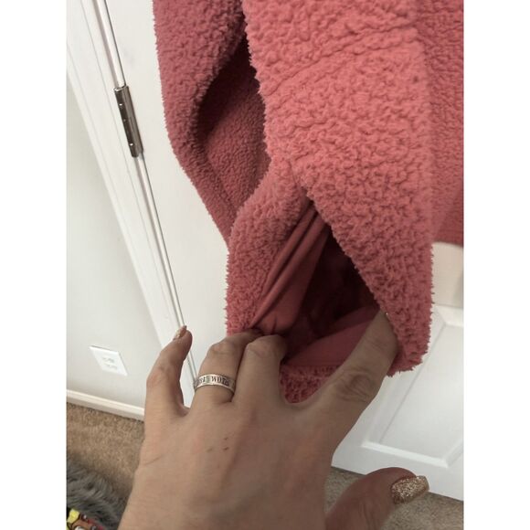 Nike Dusty Pink Crop Therma-Fit Fleece Pullover with Pockets XXL - Picture 3 of 5